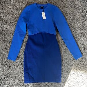 Long Sleeve Blue Women's Dress